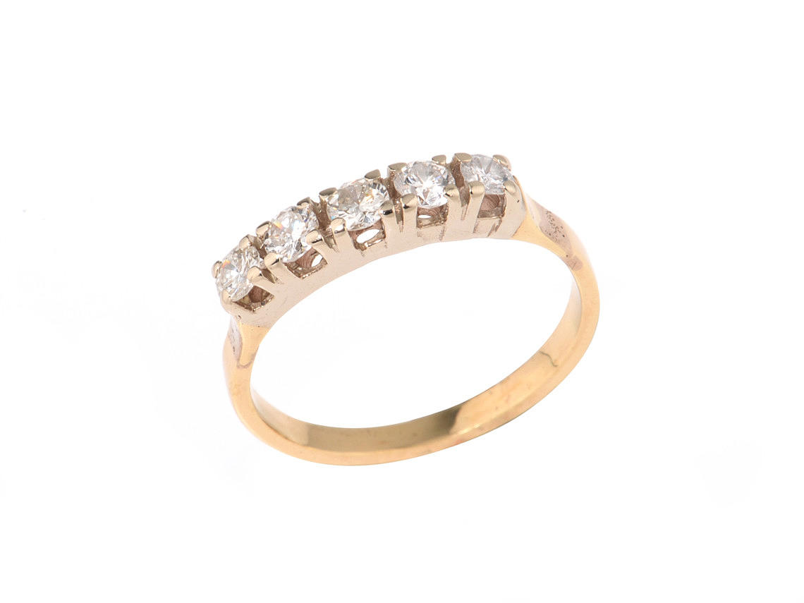 Diamantring, 585 gult guld, ring storlek 52.