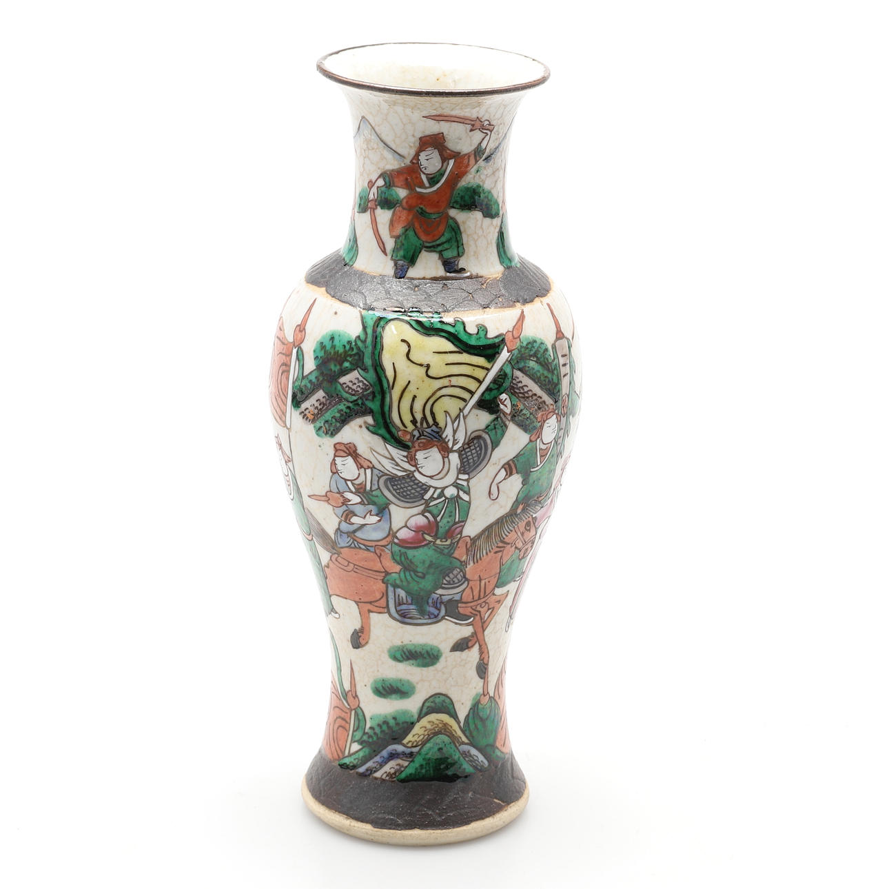 A CHINESE CRACKLEWARE VASE.