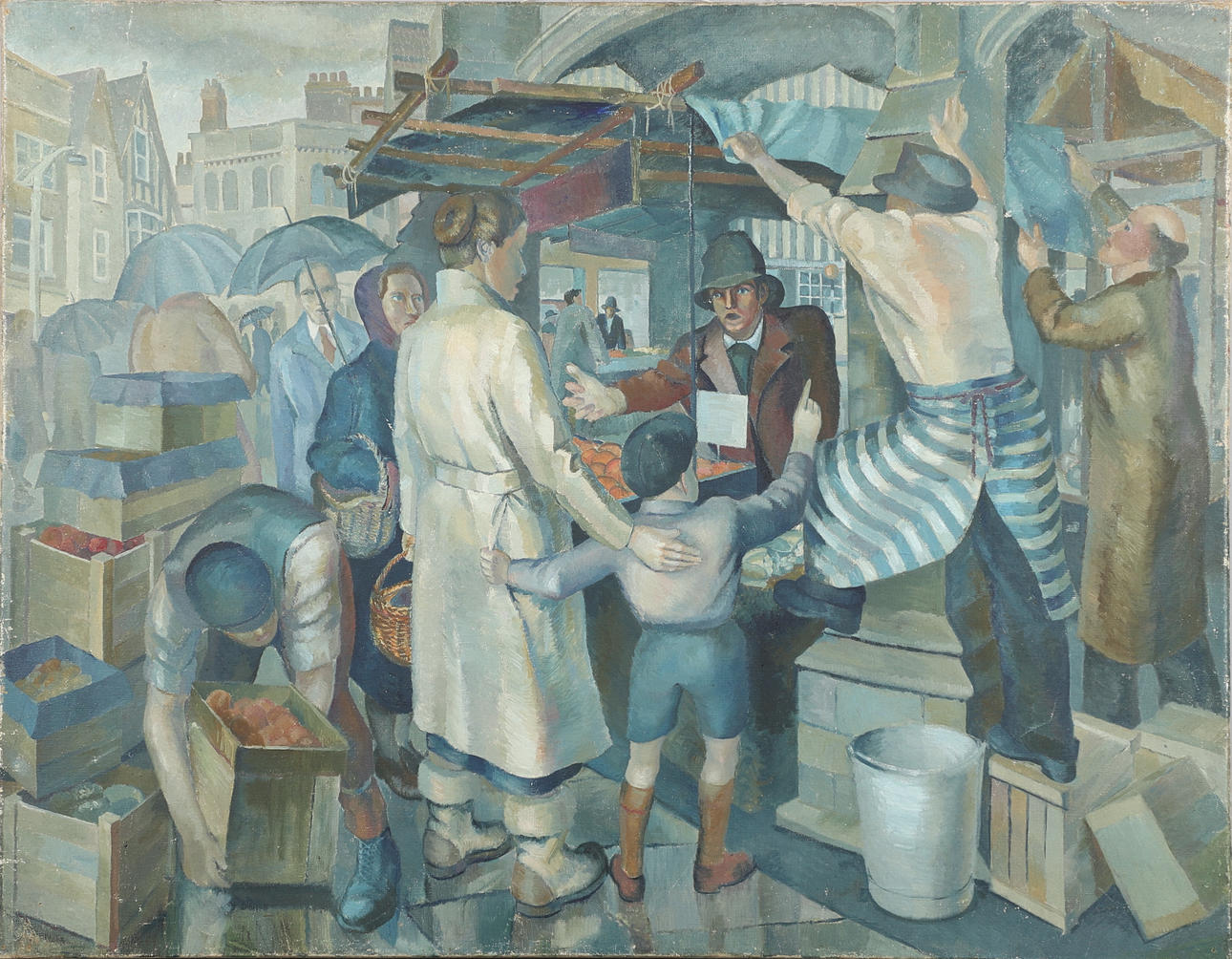 GEOFFREY UNDERWOOD (1927-2000). MARKET SCENE.