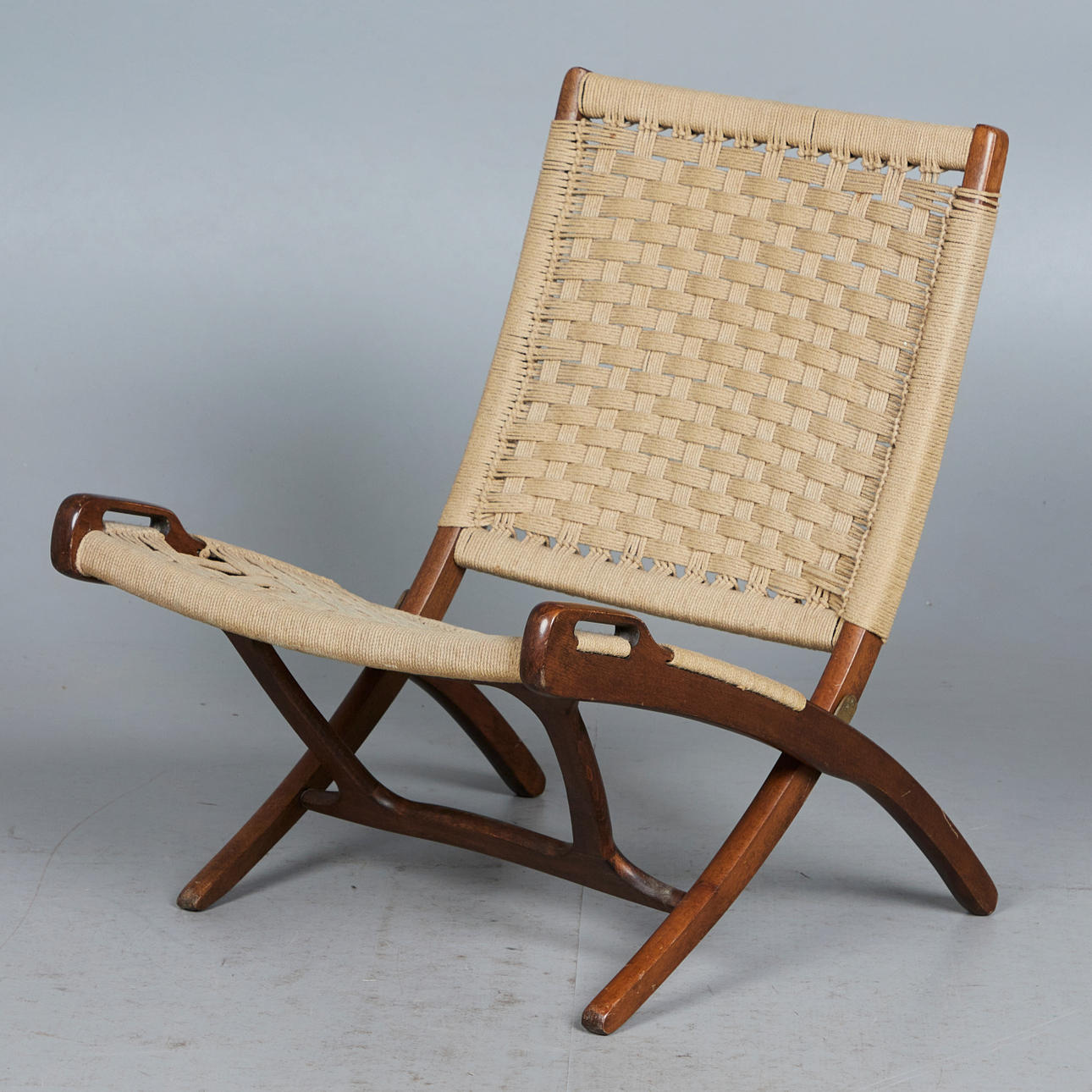 EBERT WELS. fällstol/fåtölj, korgverk, trä, 1950-tal, England.