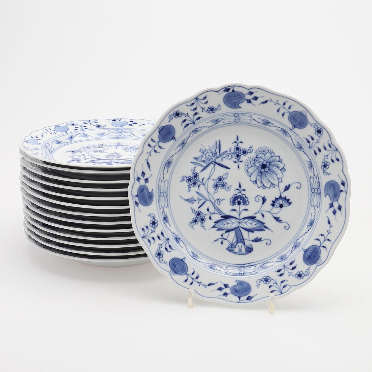 ASIETTER, 14 STYCKEN, MEISSEN.