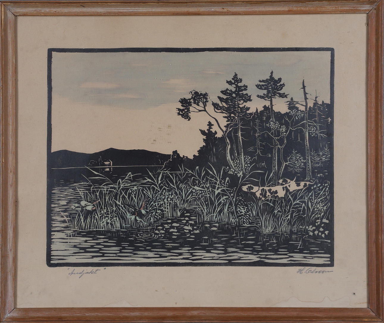 HENRY OLSSON. Träsnitt, 2 st, signerade.