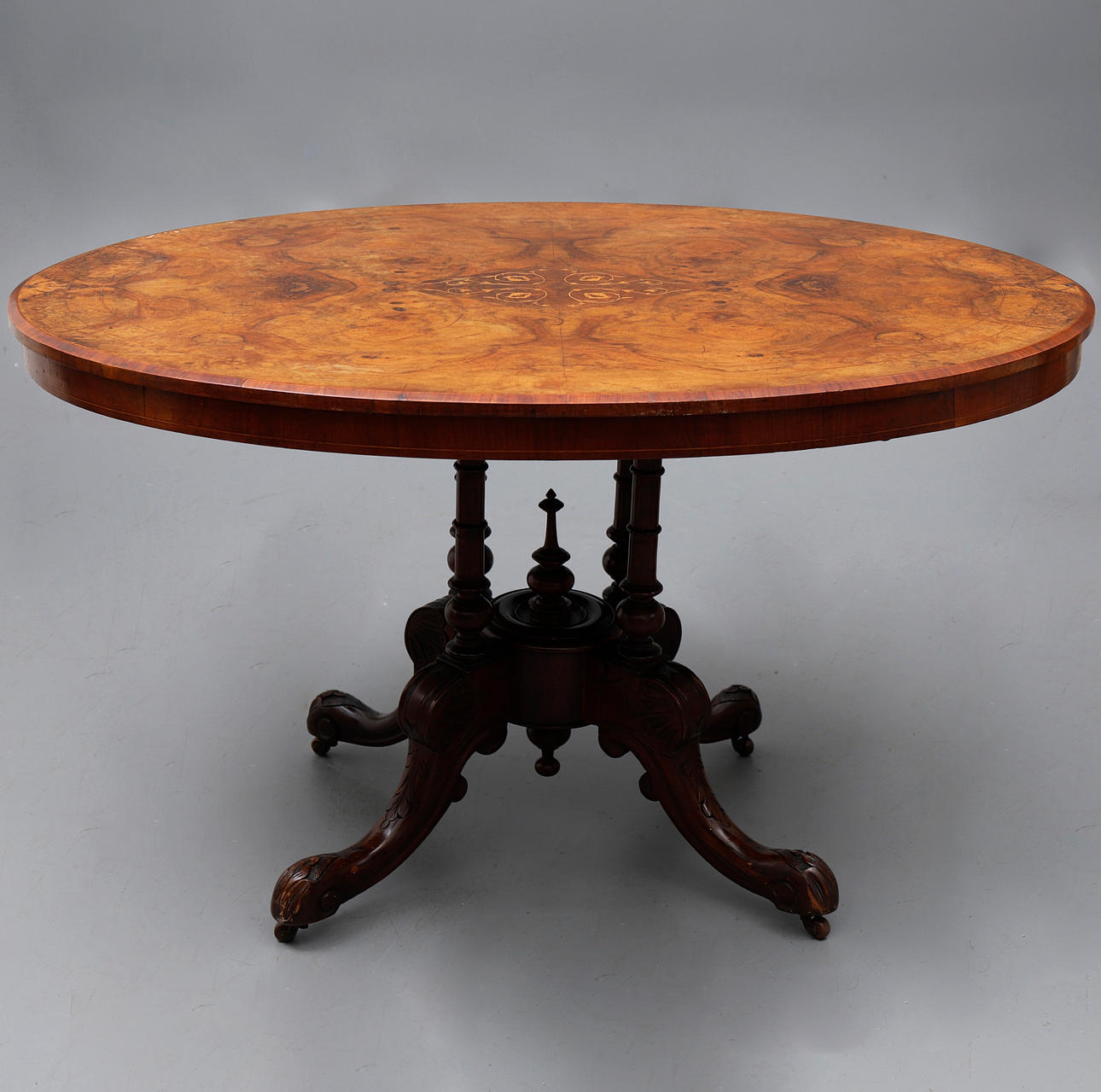English Victorian style table in stained beech.