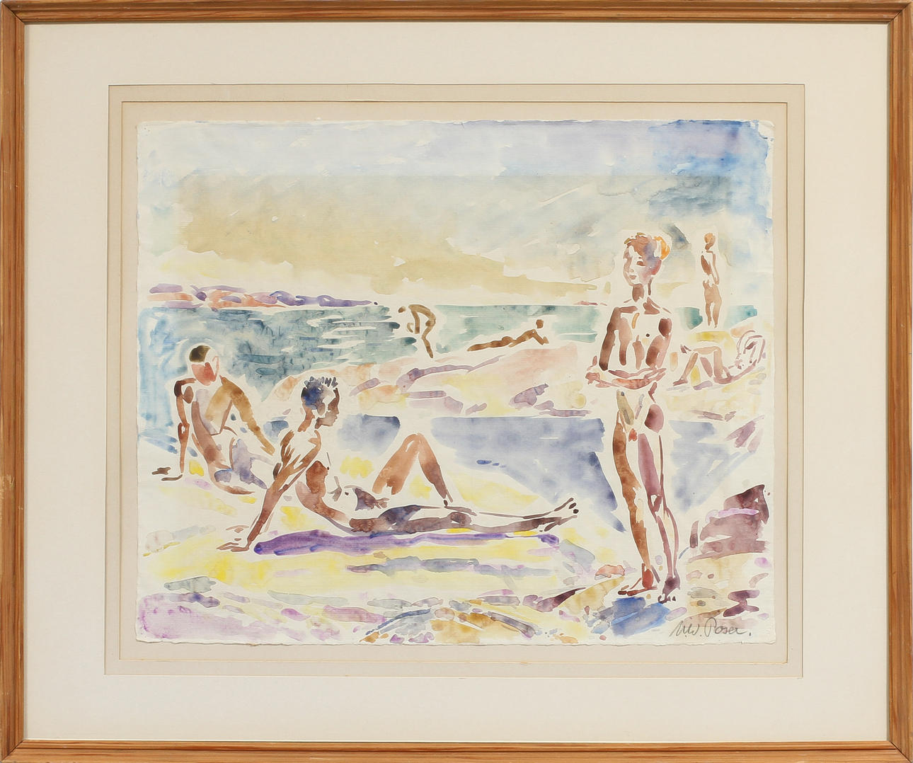 MARTIN POSER. Blandade motiv, akvareller och teckningar, 9 st, signerade.