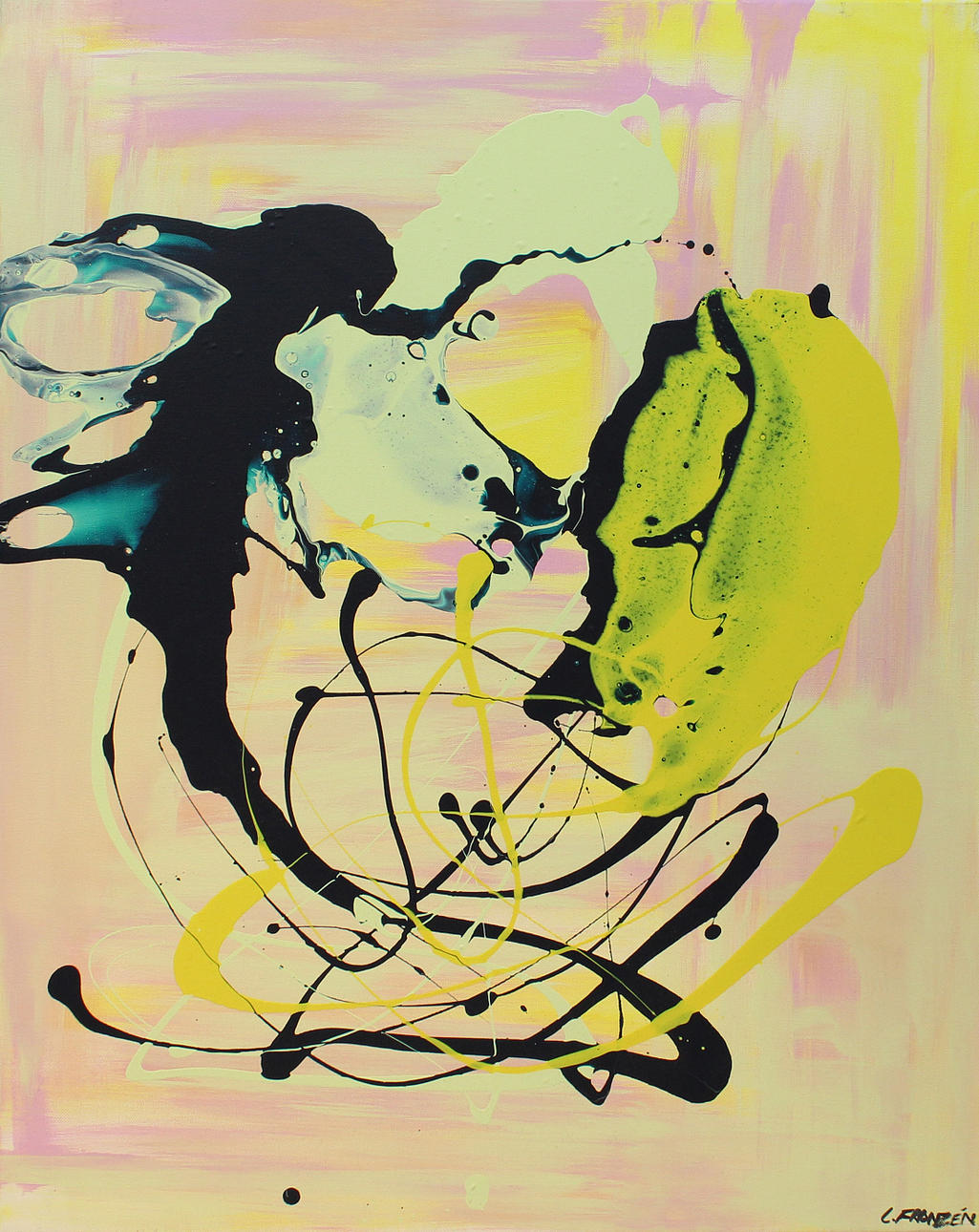 LUDVIG FRANZÉN. Komposition. Akryl på duk. Signerad.