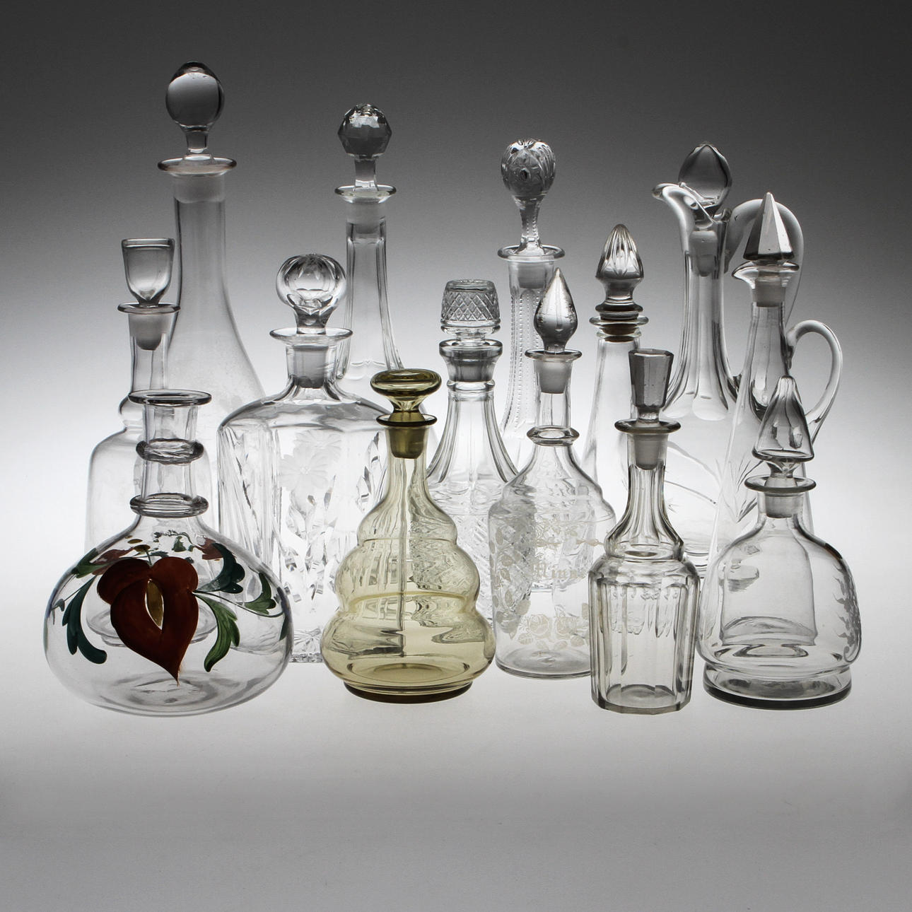 KARAFFER, 14 st, glas, 18/1900-tal.