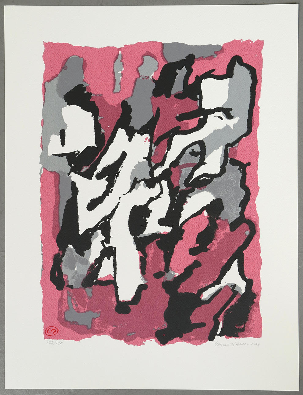 LENNART RODHE. Composition, color serigraph no. 125/175, signed and ...