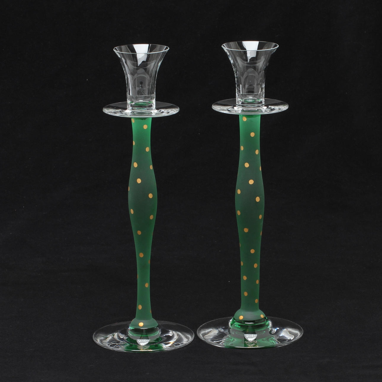 LJUSSTAKAR, ett par, Celeste, Anne Nilsson, Orrefors.