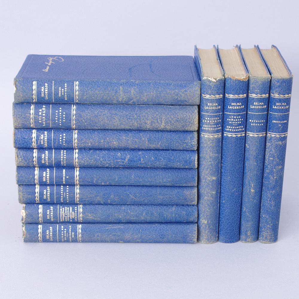 SELMA LAGERLÖF, 12 helfranska band med förgyllda bladkanter.