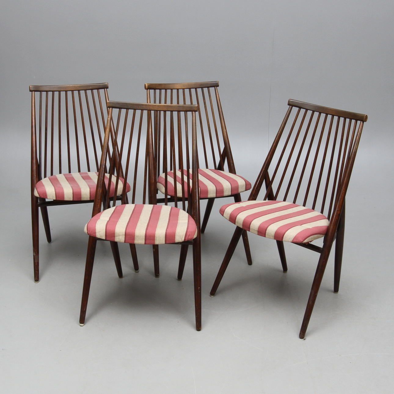 STOLAR, 4 st, "Flamingo", design Thea Leonard, Nässjö Stolfabrik, 1950/60-tal.