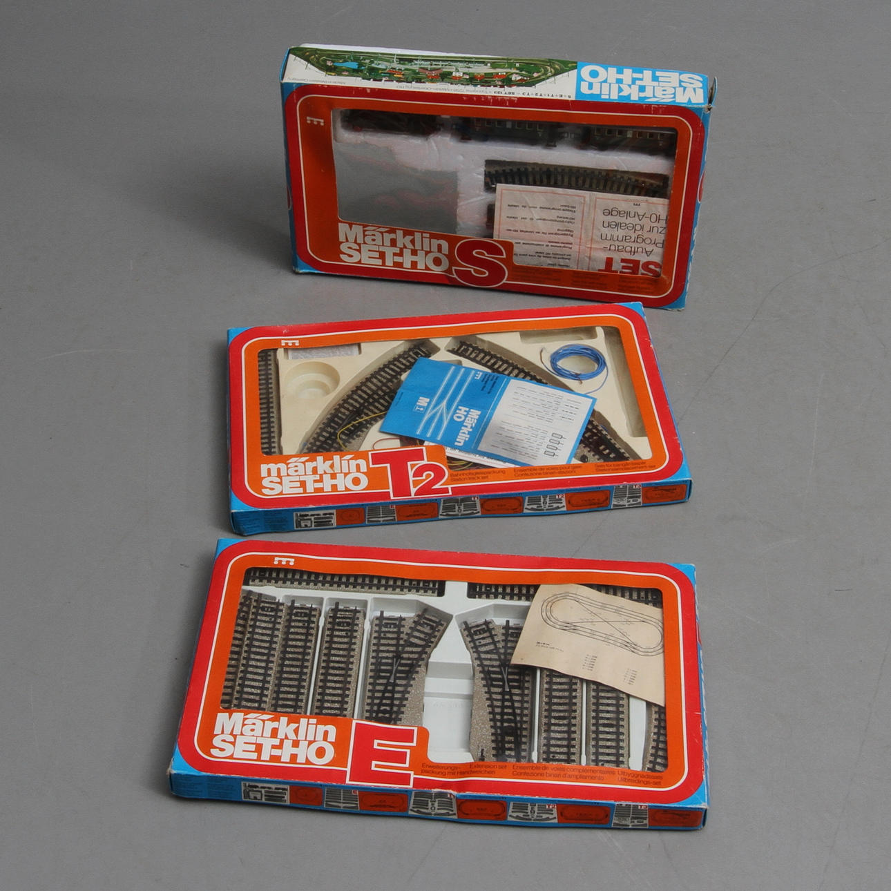 MÄRKLIN 3 stycken tågsatser i originalkartong. E5190, S2920 och T2 5193.