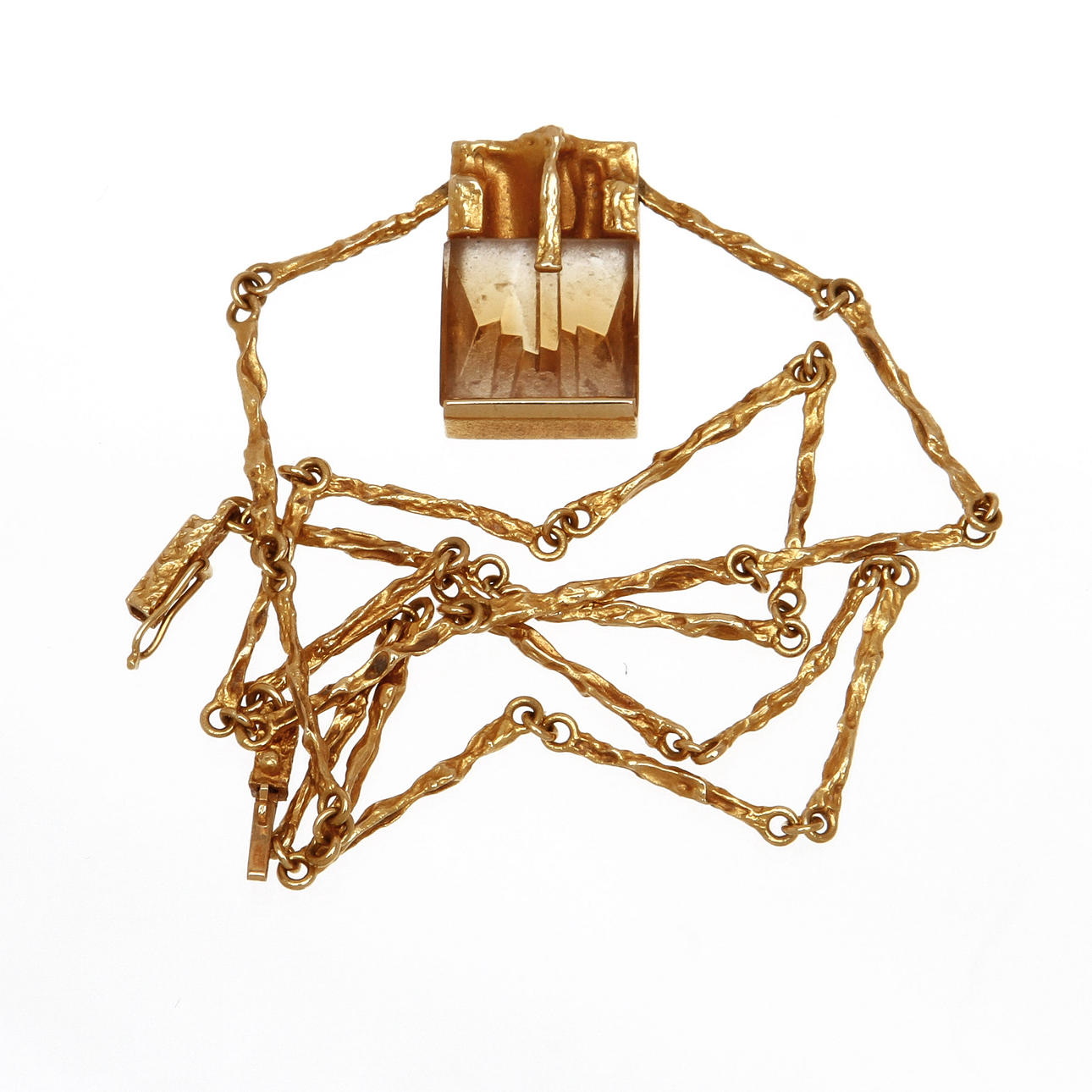 COLLIER, 18K rödguld med citrin, Björn Weckström för Lapponia. Vikt 13,7 g.