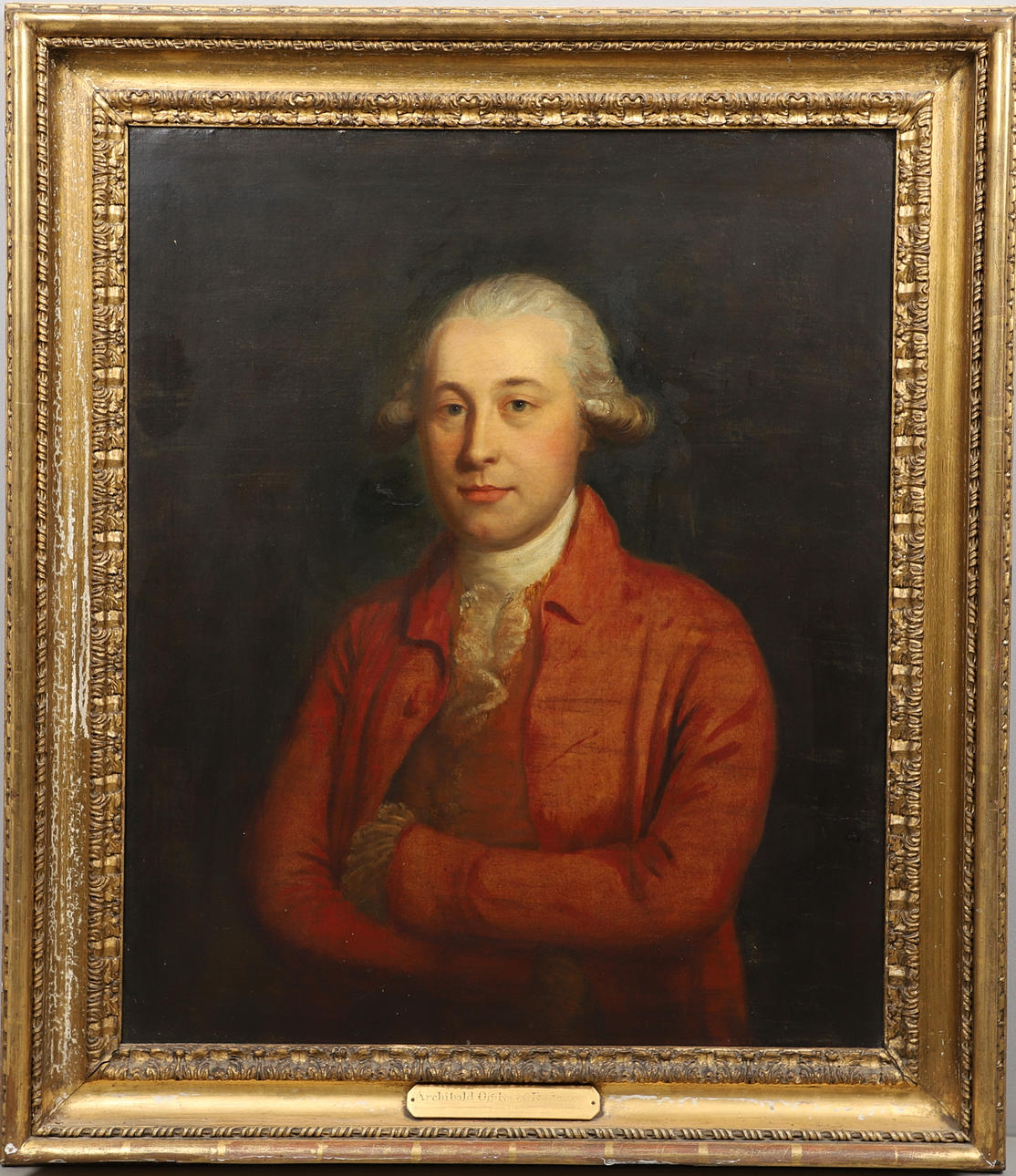 CIRCLE OF ROBERT HUNTER (C.1715/20-1803). PORTRAIT OF A GENTLEMAN, IDENTIFIED AS ARCHIBALD OGILVY OF ROTHIEMAY.