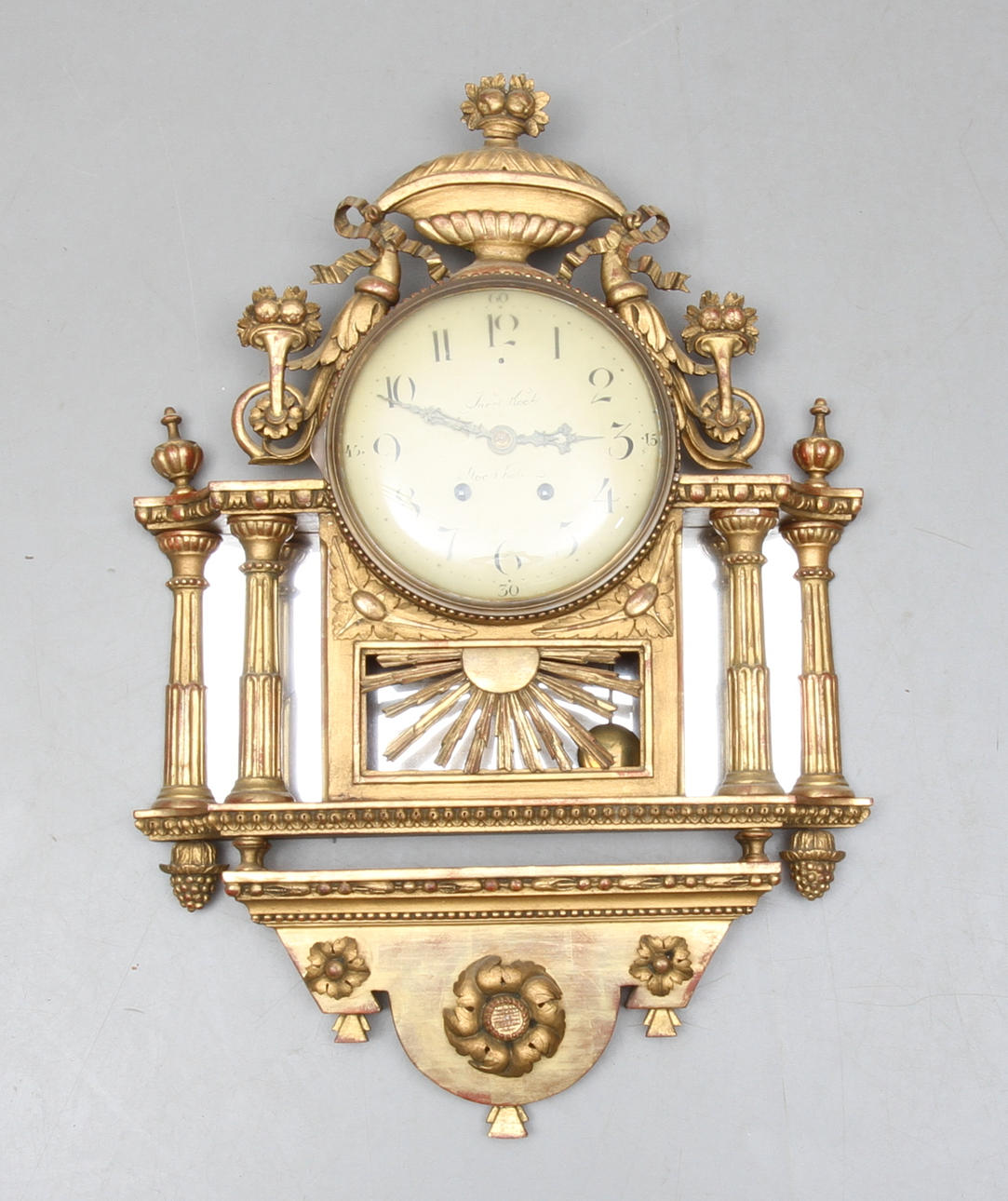 VÄGGPENDYL, gustavianskt stockholmsarbete, Jacob Kock (1737-1805).