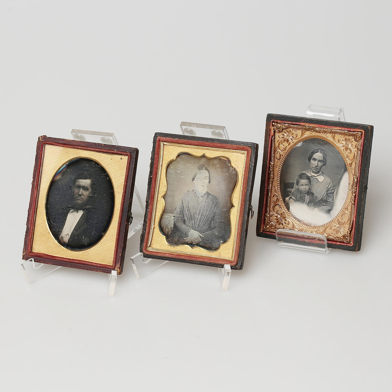DAGERROTYPIER, 3 st, 1850-60-tal.