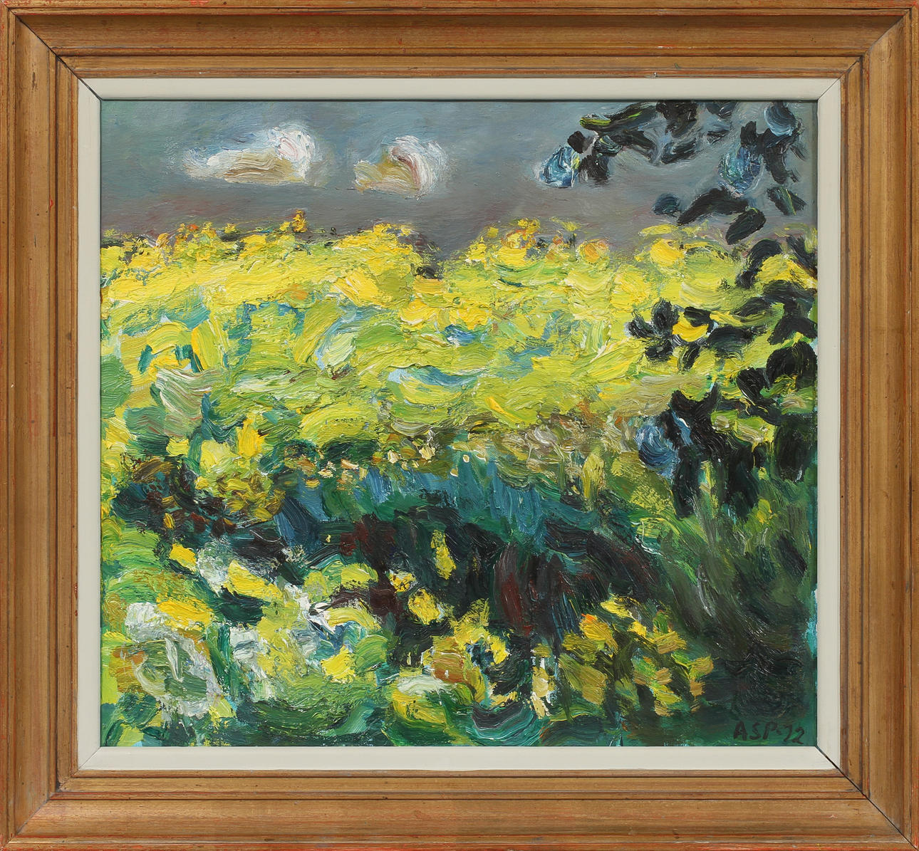 GÖSTA ASP. "rapsfältet", olja på duk, signerad och daterad 72.