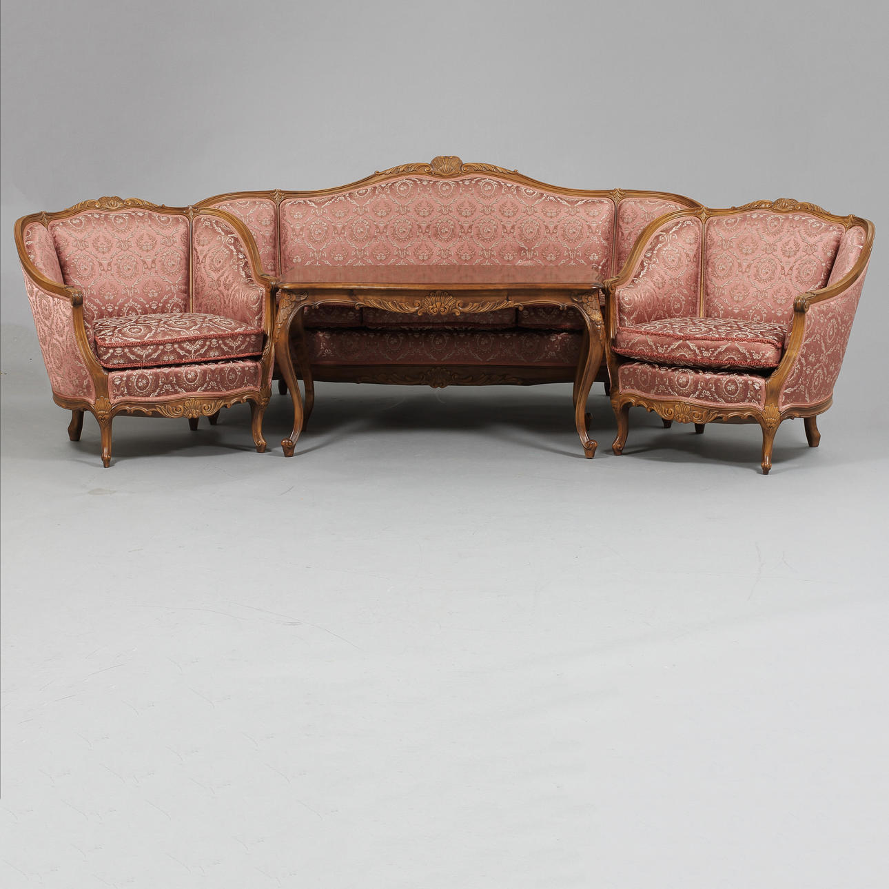 SALONGSGRUPP, 4 delar, rokokostil, AB Larsson & Nilsson, Malmö, 1900-tal.