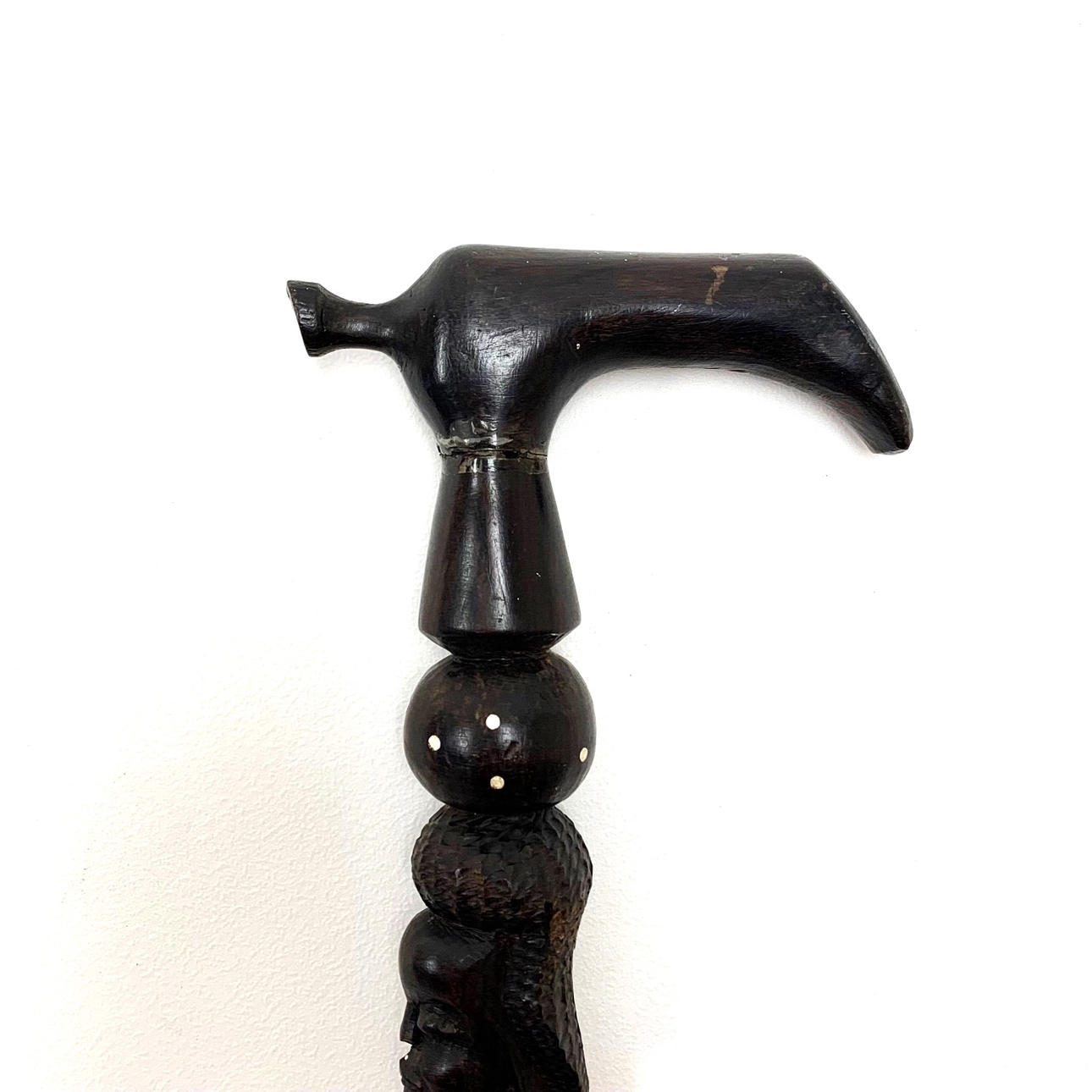 AFRICAN CARVED TRIBAL WALKING STICK.