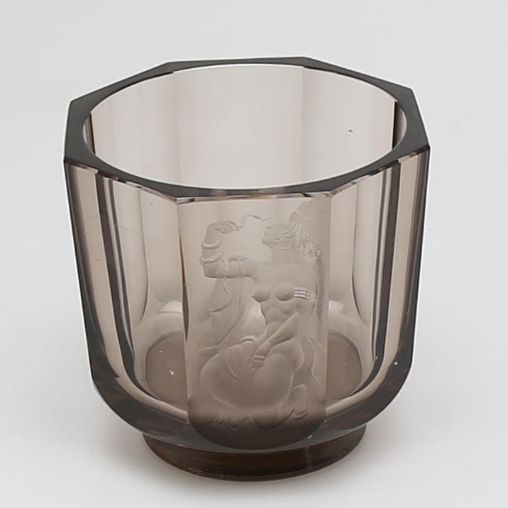 VAS i glas, Simon Gate, Orrefors, signerad Orrefors. Gate 1276. R 34.