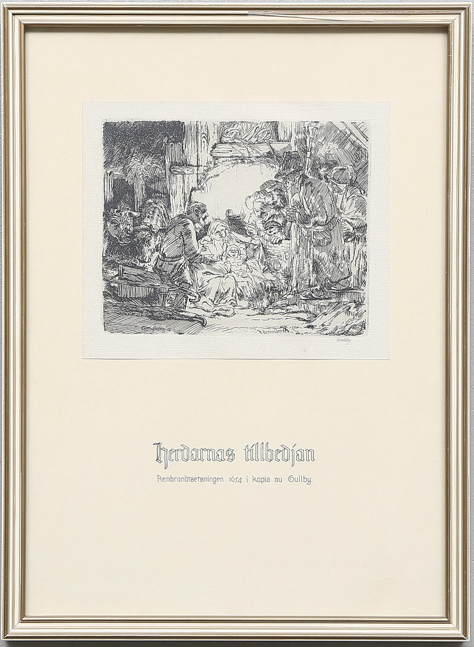 GULLBY, etsning, Herdarnas tillbedjan.