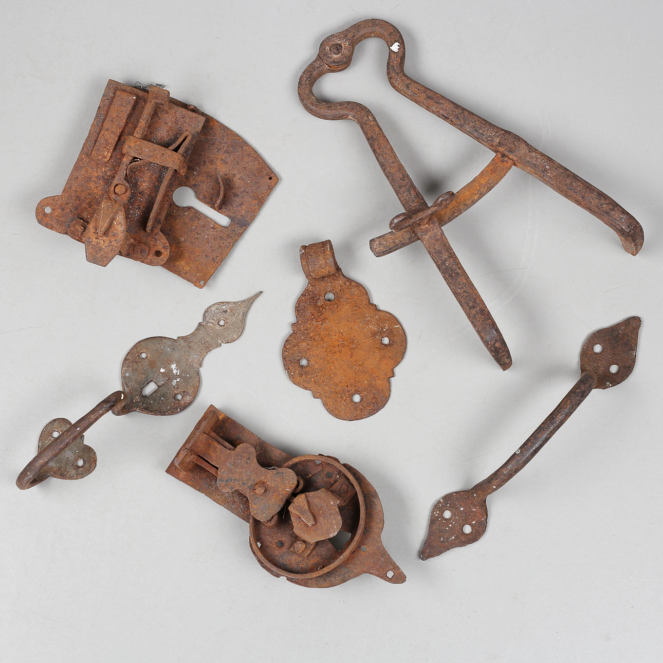LOCK, FITTINGS, forging, 18th/19th century.