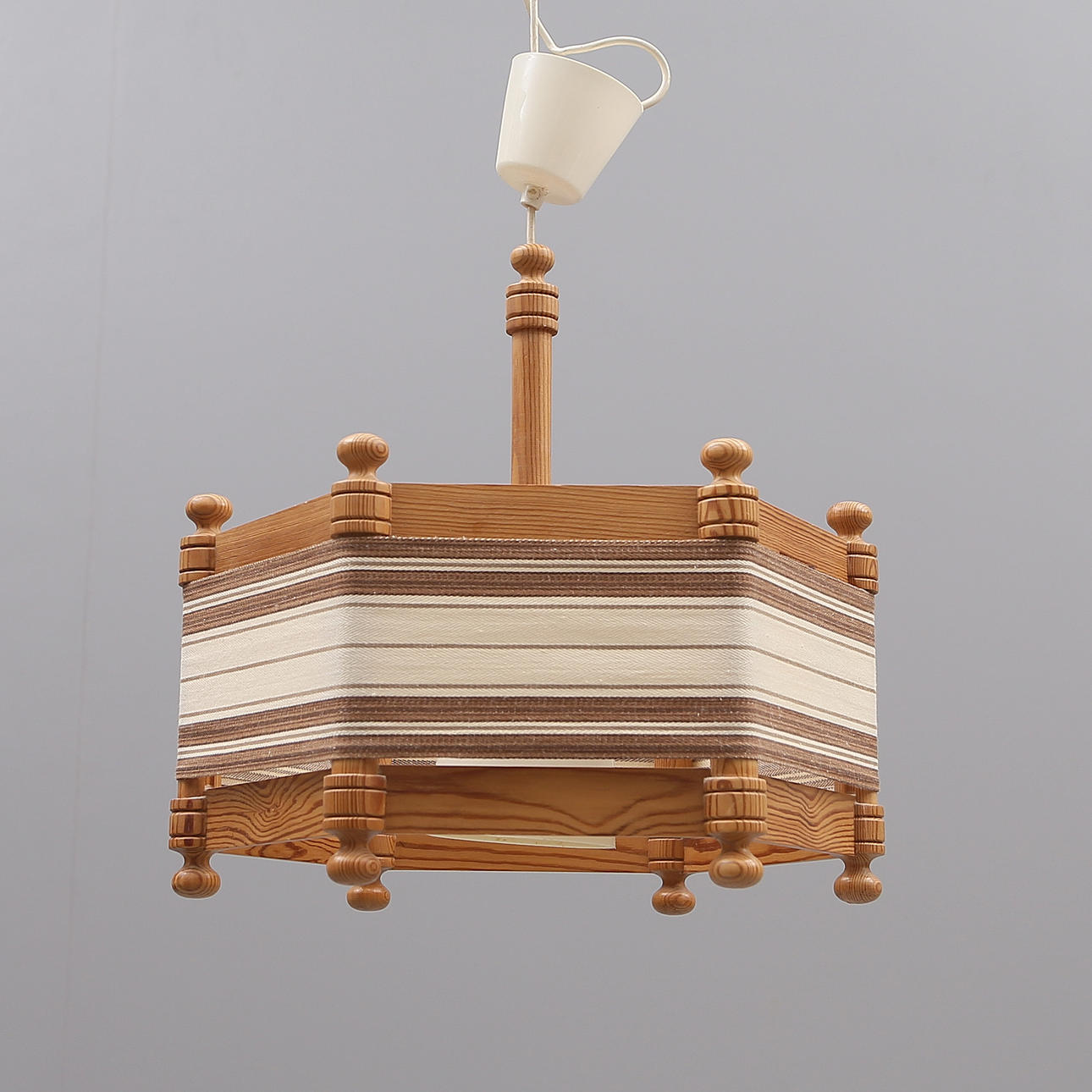 CEILING LAMP, textile/wood, 1900s.