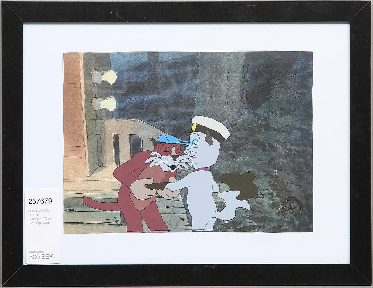 ORIGINALCEL ur "Pelle Svanslös", Team Film. Signerad.