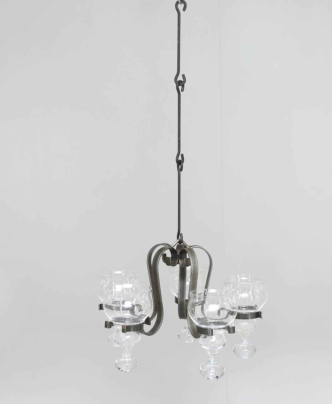 TAKKRONA, smide, 5-armad, 1900-tal.