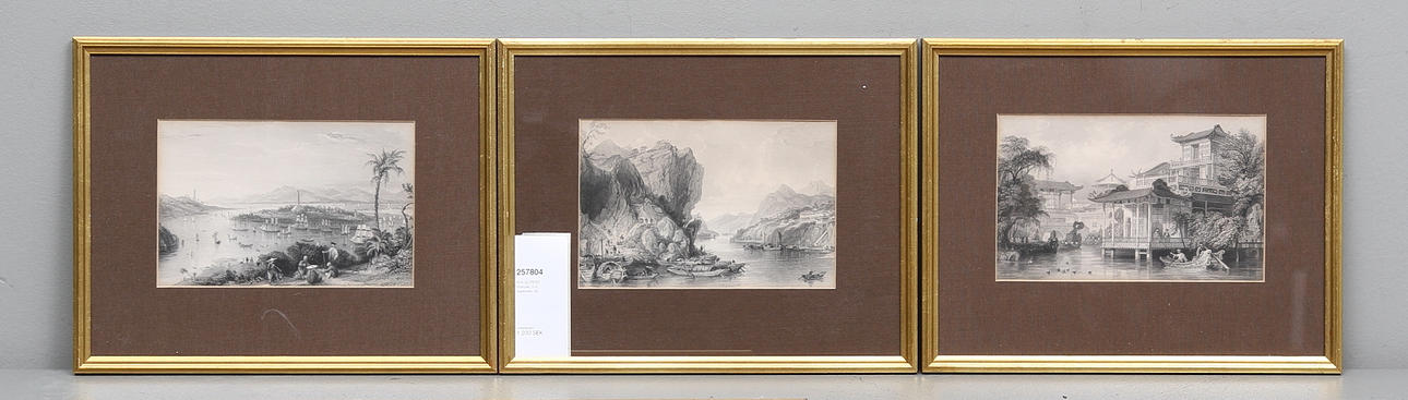 W.A. LE PETIT. Gravyrer, 3 st, signerade.