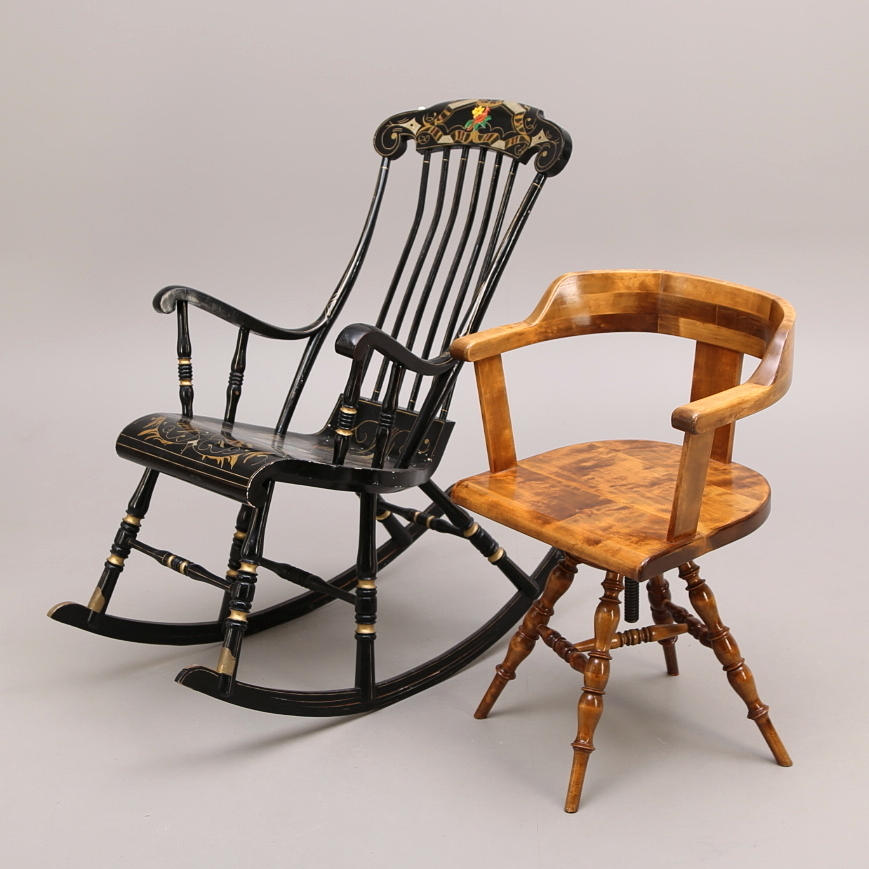 GUNGSTOL 1800-talets slut, SKRIVBORDSSTOL, tidigt 1900-tal.