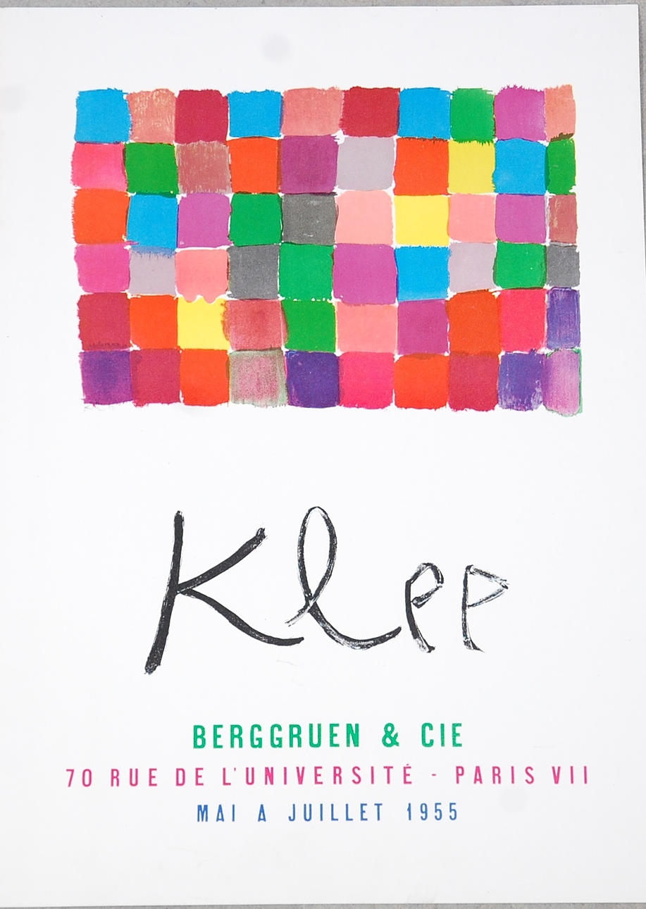 UTSTÄLLNINGSAFFISCH, "Paul Klee " Berggruen & Cie 1955.