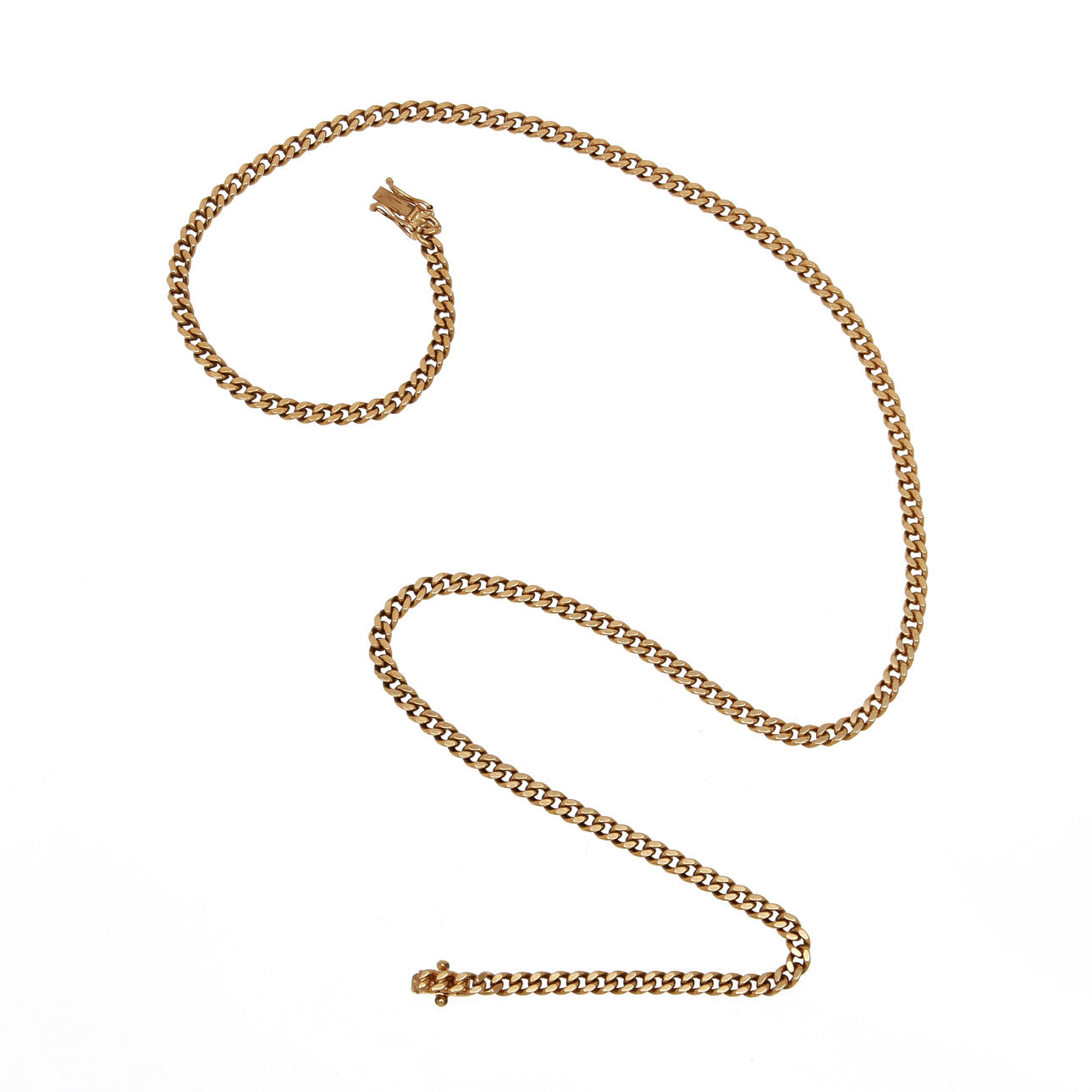 HALSKEDJA, pansarlänk, 18K rödguld, Jo'ans guld. Vikt 27,3 g.