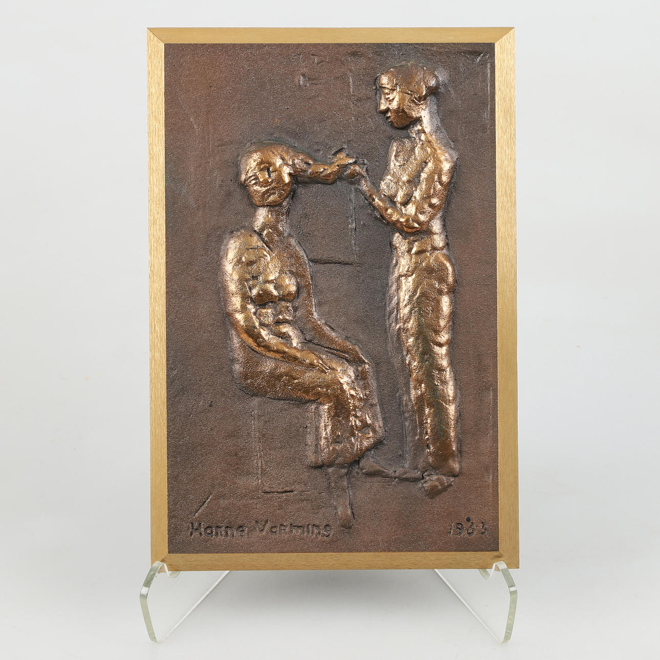 HANNE VARMING (DANMARK, 1939-2022). Wall relief, bronze, signed.