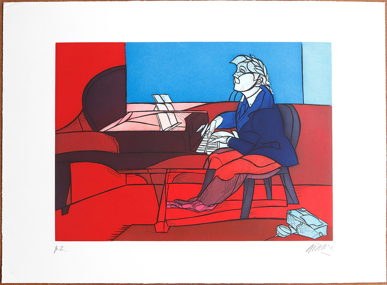 VALERIO ADAMI. "Il pianista".