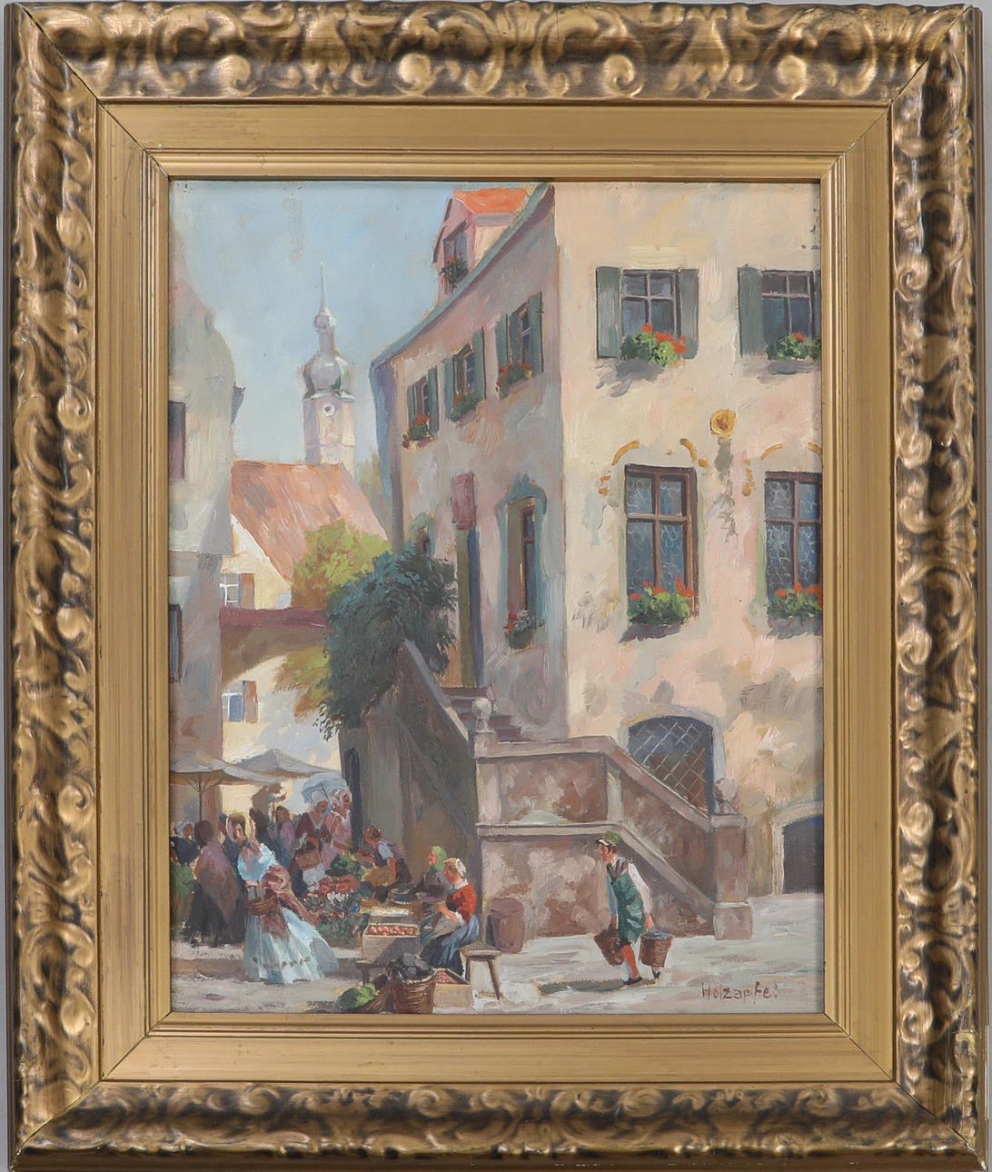 HANS HOLZAPFEL. Öl auf Leinwand, signiert.