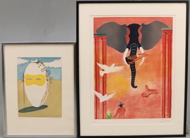 OIDENTIFIERADE KONSTNÄRER. Litografier, 2 st, signerade och numrerade.