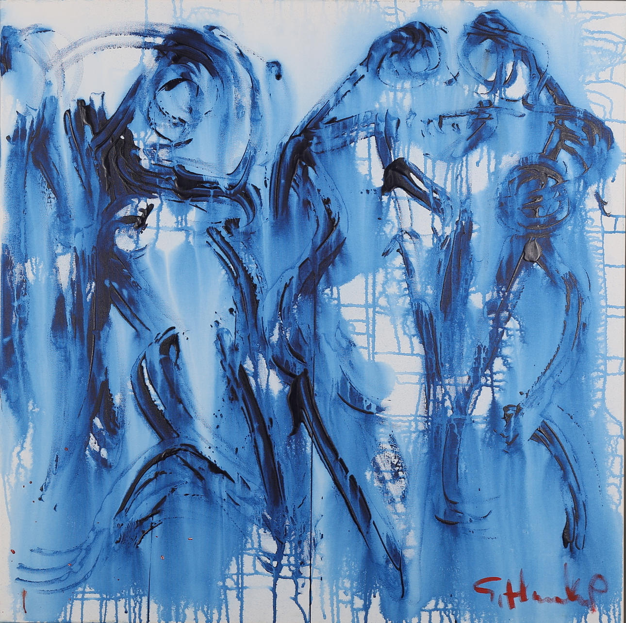 GÖRAN HAUSENKAMP. Modeller, akryl på duk, signerad G Hausenkamp.