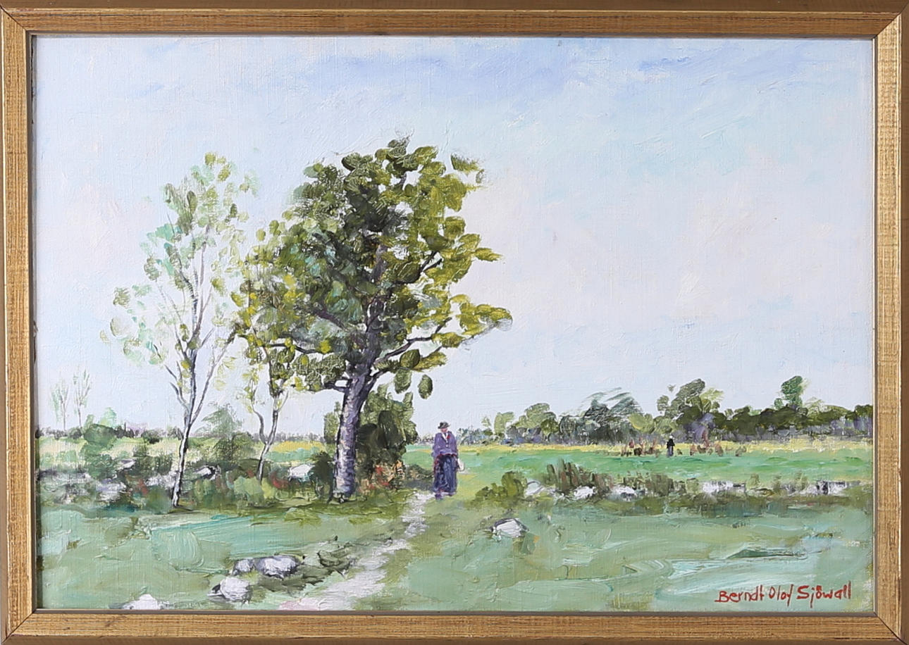 BERNDT OLOF SJÖWALL. Ölandsvår, olja på duk, signerad.
