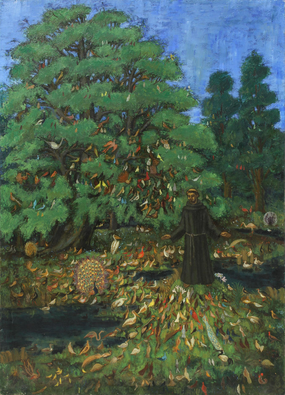 CARL JOSEF ALEXANDERSSON. Den helige Fransiskus, olja på duk, intygad av dottern Birgitta Fridner a tergo.