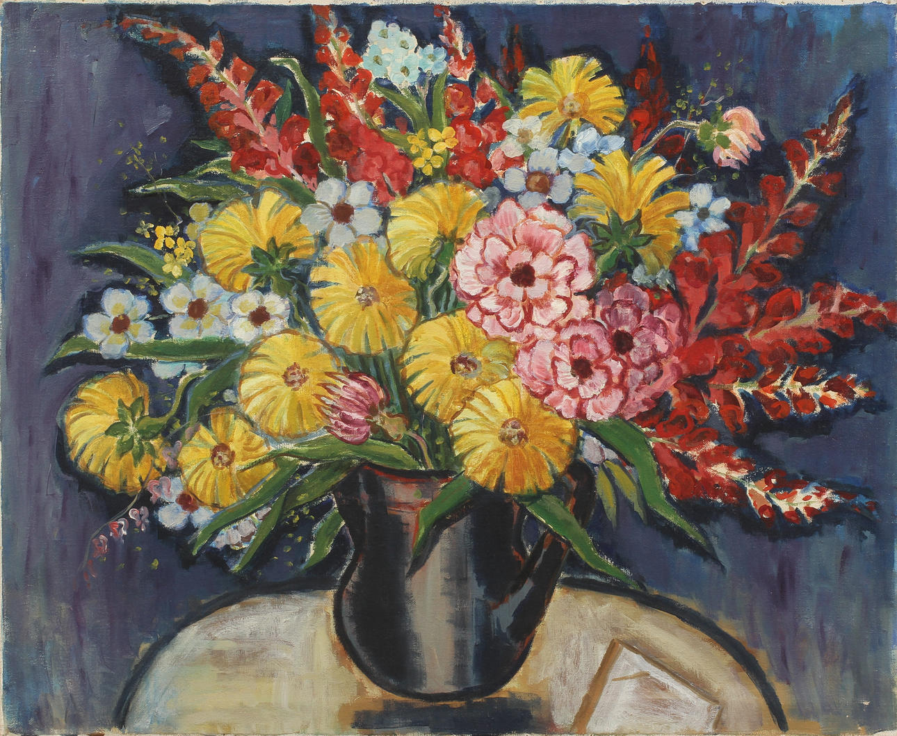 CARL JOSEF ALEXANDERSSON. Blomsterstilleben, olja på duk, intygad av dottern Birgitta Fridner a tergo.