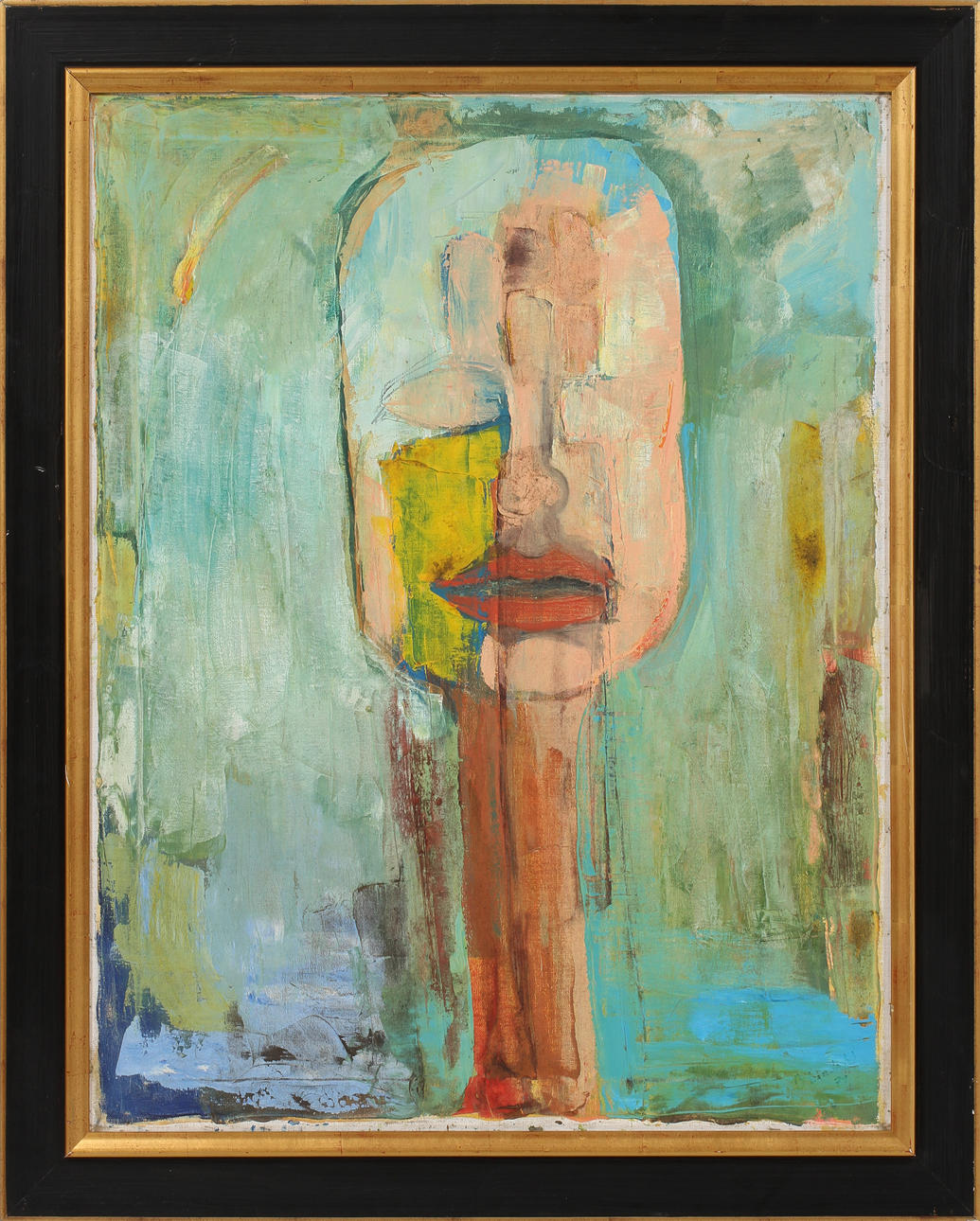 OIDENTIFIERAD KONSTNÄR. Figurkomposition, olja på duk, signerad B Lindahl 79.