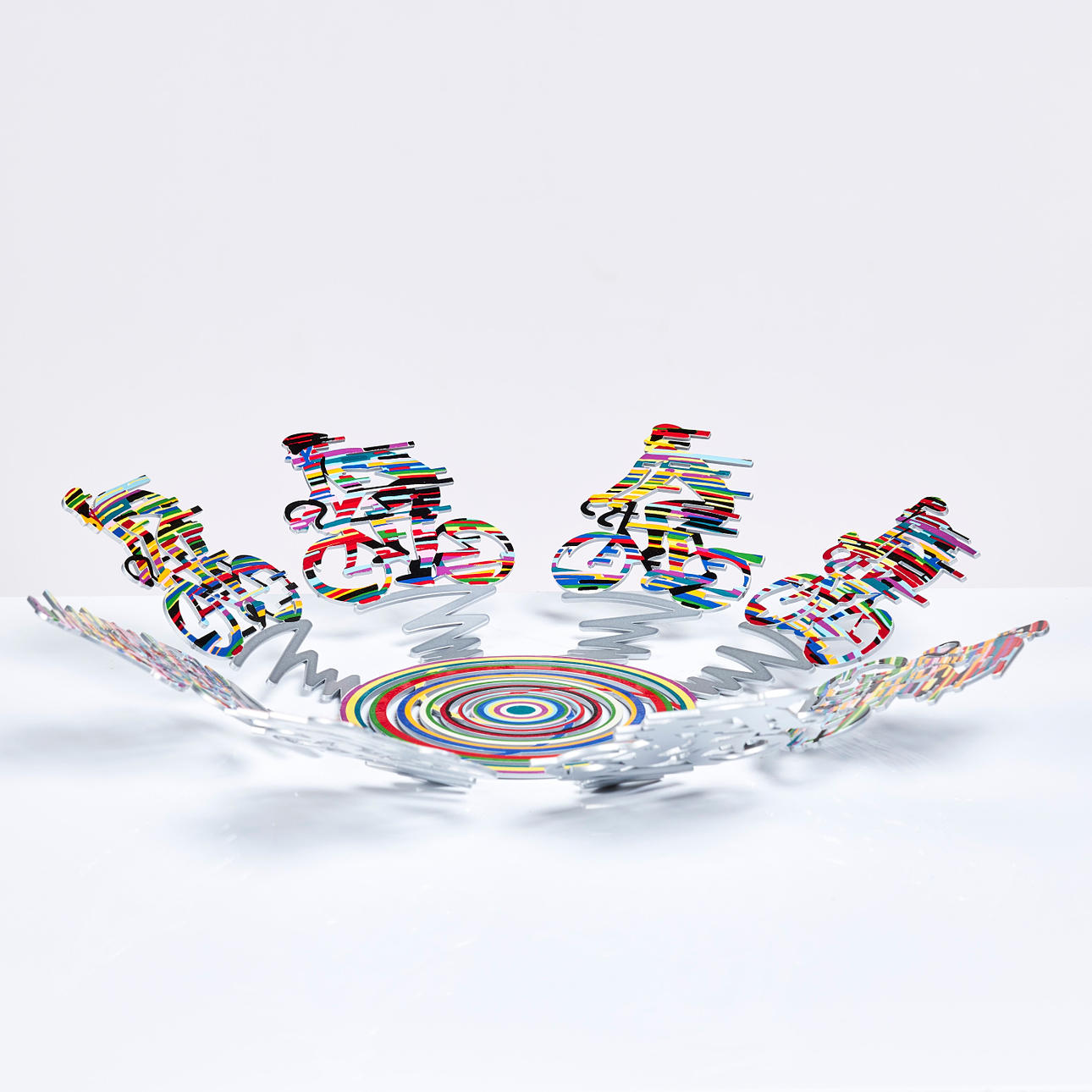 DAVID GERSTEIN. Objekt, Fahrräder, polychromes Metall, markiert Gerstein Design.