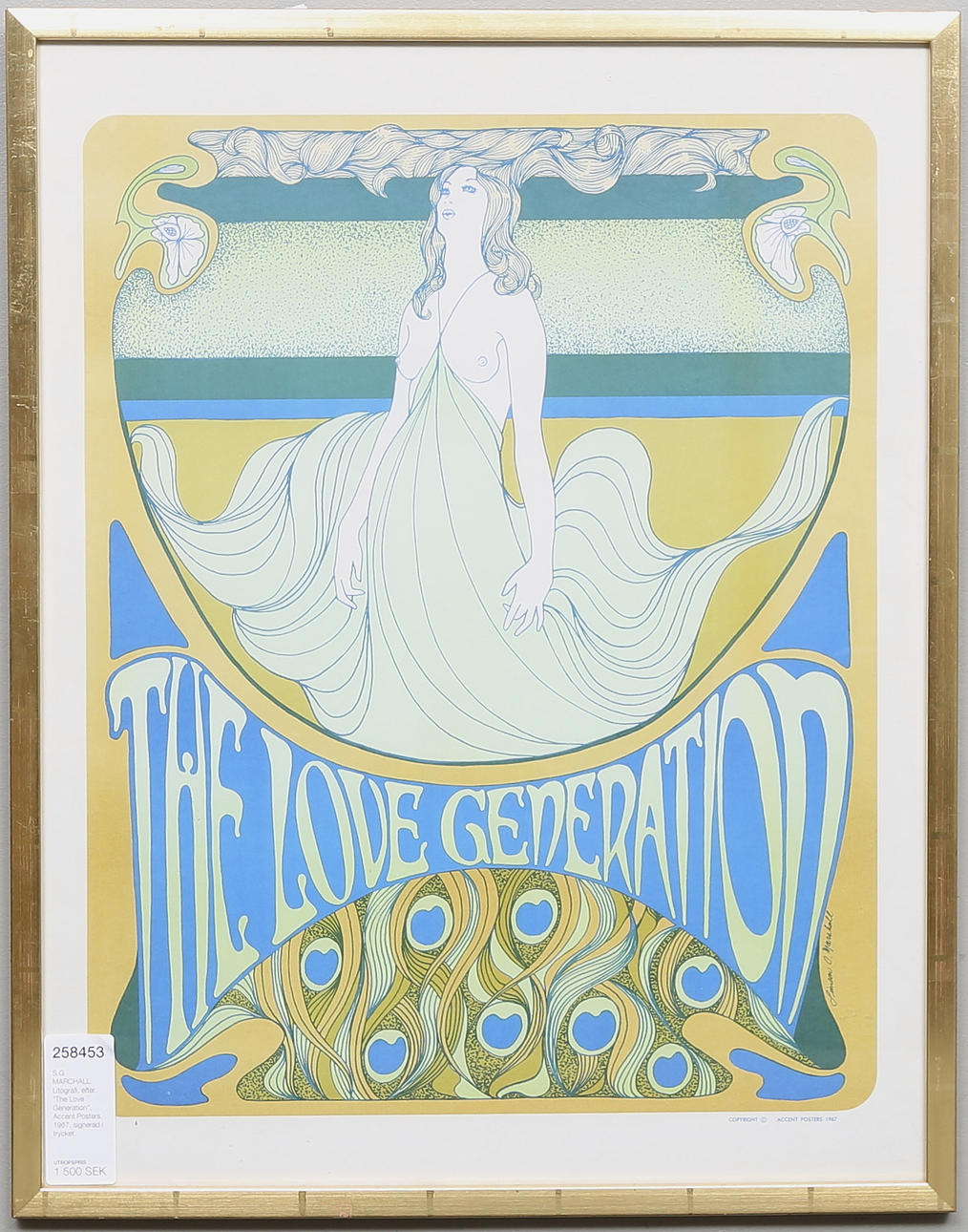 S.G. MARSHALL. Litografi, efter. "The Love Generation", Accent Posters, 1967, signerad i trycket.