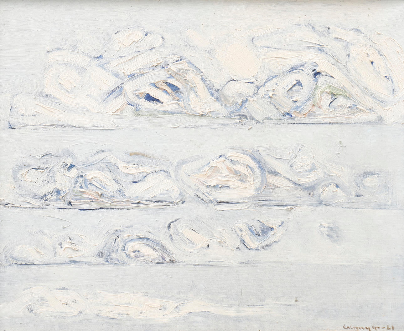 GÖSTA CALMEYER. KOMPOSITION I VITT OCH BLÅTT.