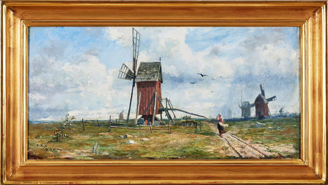 GOTTFRID KALLSTENIUS. Motif from Öland, oil on canvas, 34 x 69 cm.