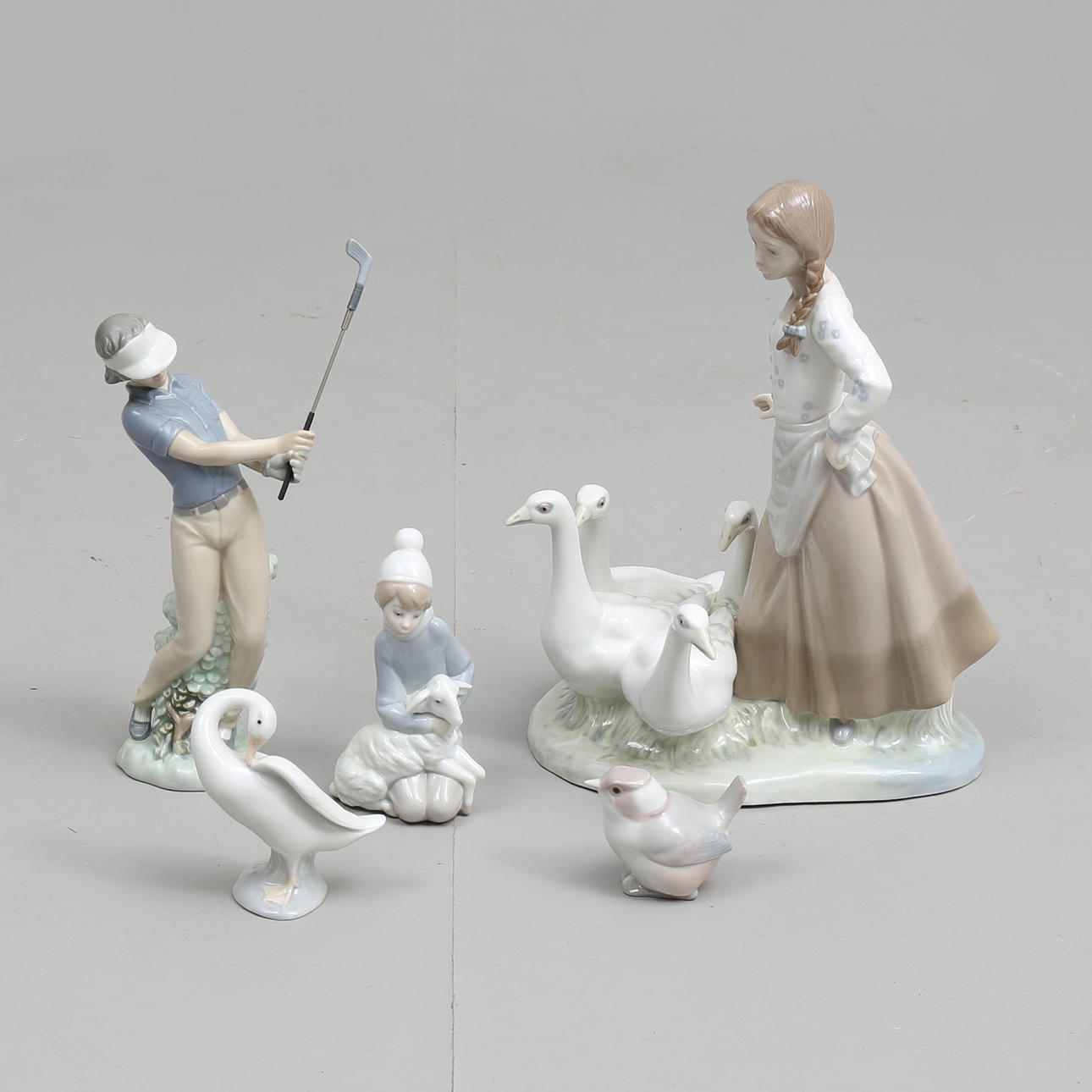 FIGURINER (5), mestadels Lladro, Spanien.