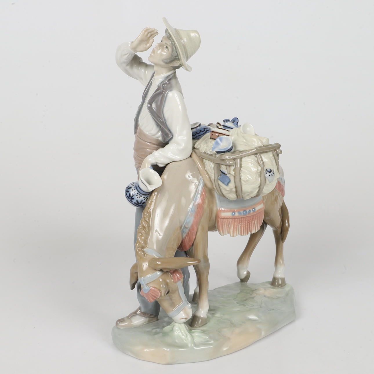FIGUR, Mann mit Esel, Lladro.