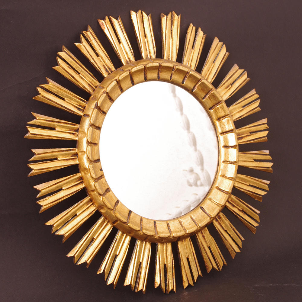 SUN MIRROR, gilded, 20th century.