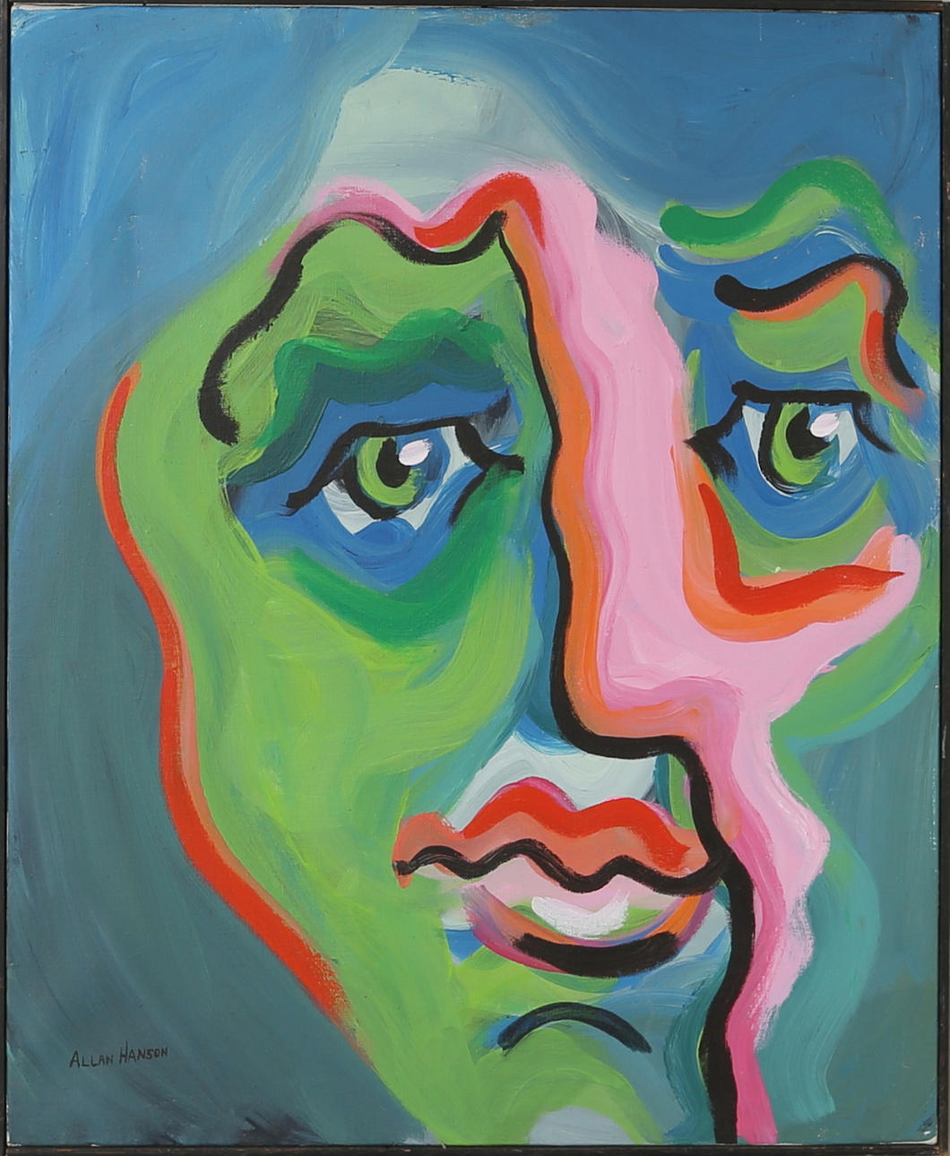 ALLAN HANSON. "The Poet", olja på duk, signerad.