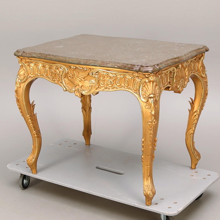 BORD MED STENSKIVA, rokokostil, 1900-tal.